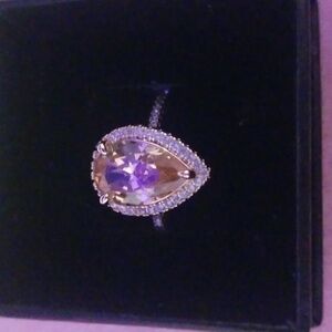 MORGANITE SIMULANT IN ROSE GOLD OVER 925, SZ 8, NWOT